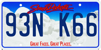SD license plate 93NK66