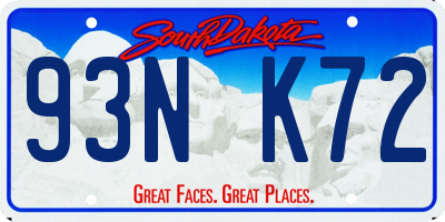 SD license plate 93NK72