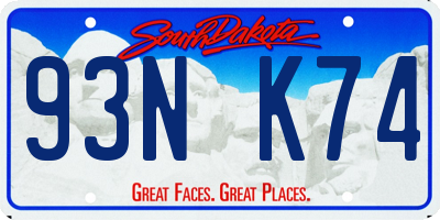 SD license plate 93NK74