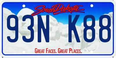 SD license plate 93NK88