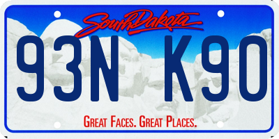 SD license plate 93NK90