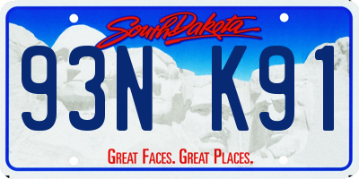 SD license plate 93NK91