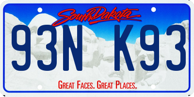 SD license plate 93NK93