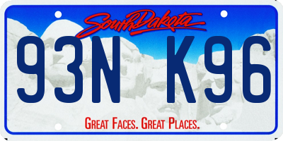 SD license plate 93NK96
