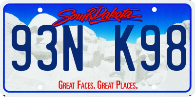 SD license plate 93NK98