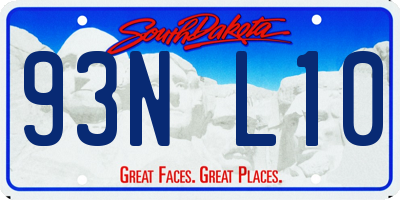 SD license plate 93NL10