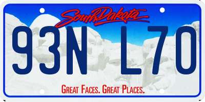 SD license plate 93NL70