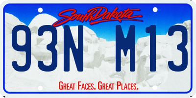SD license plate 93NM13