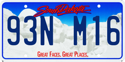 SD license plate 93NM16