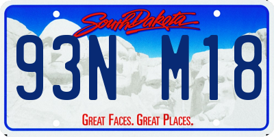 SD license plate 93NM18