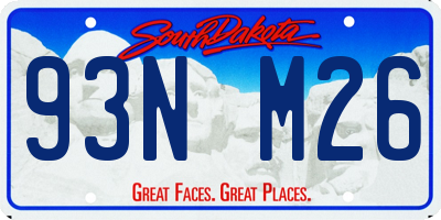 SD license plate 93NM26
