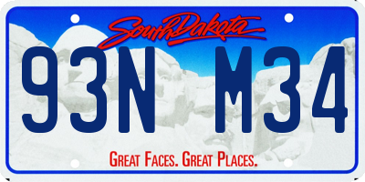 SD license plate 93NM34