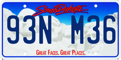 SD license plate 93NM36