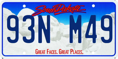 SD license plate 93NM49