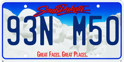 SD license plate 93NM50