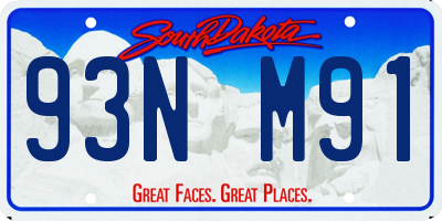SD license plate 93NM91
