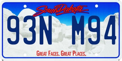 SD license plate 93NM94