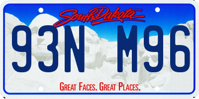 SD license plate 93NM96