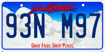 SD license plate 93NM97