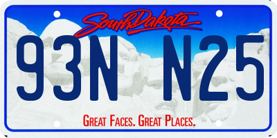 SD license plate 93NN25