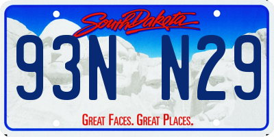 SD license plate 93NN29