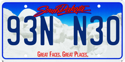 SD license plate 93NN30