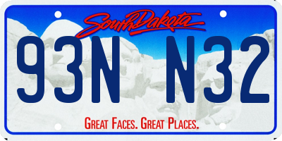 SD license plate 93NN32
