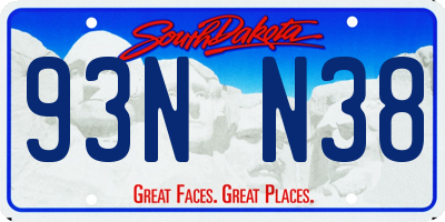 SD license plate 93NN38