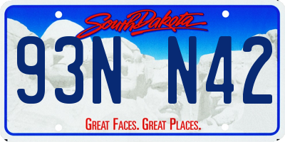 SD license plate 93NN42