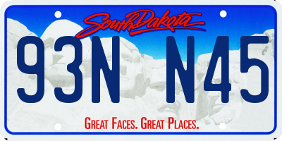 SD license plate 93NN45