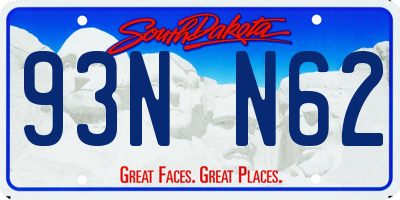 SD license plate 93NN62