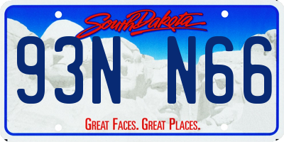 SD license plate 93NN66
