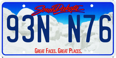 SD license plate 93NN76