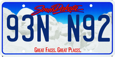 SD license plate 93NN92