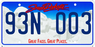 SD license plate 93NO03