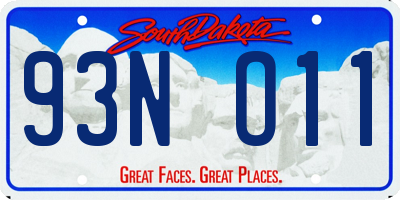 SD license plate 93NO11