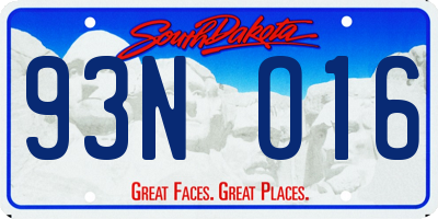 SD license plate 93NO16