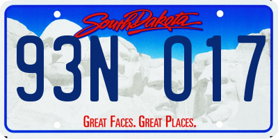 SD license plate 93NO17