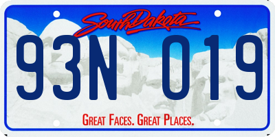 SD license plate 93NO19