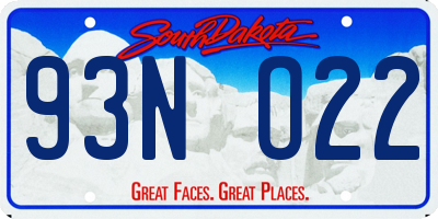 SD license plate 93NO22