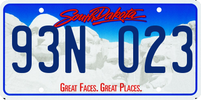 SD license plate 93NO23