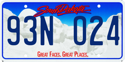SD license plate 93NO24