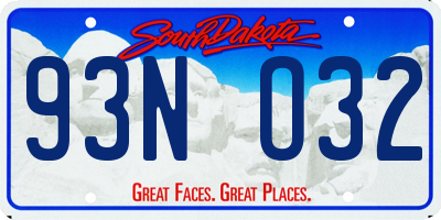SD license plate 93NO32