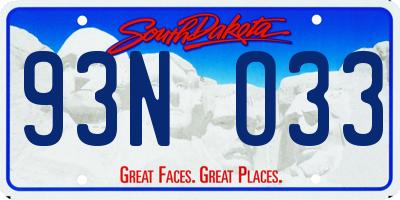 SD license plate 93NO33