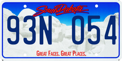 SD license plate 93NO54