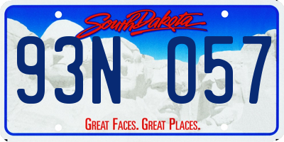 SD license plate 93NO57