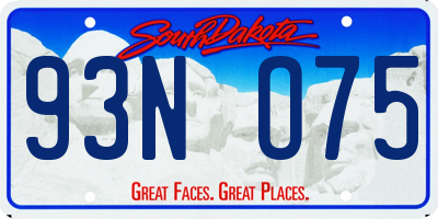 SD license plate 93NO75
