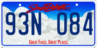 SD license plate 93NO84
