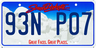 SD license plate 93NP07