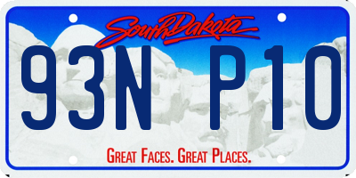 SD license plate 93NP10